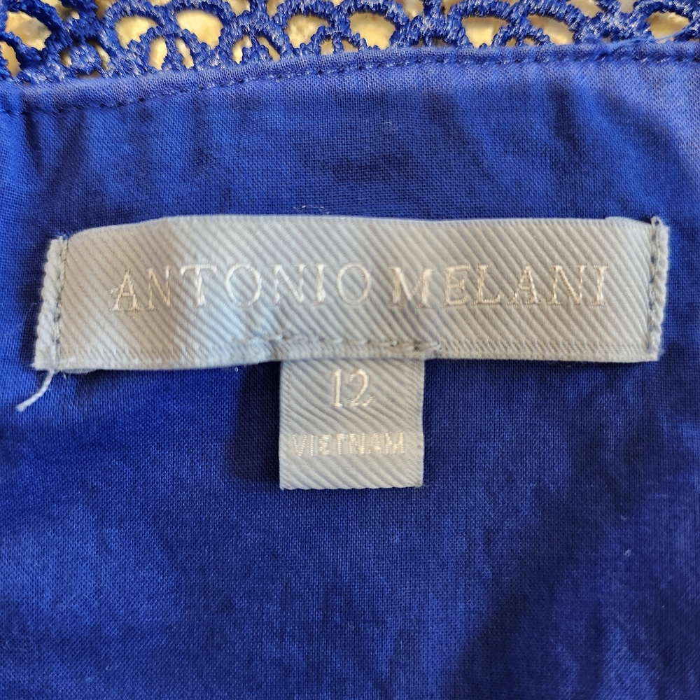 ANTONIO MELANI Cobalt Blue Lace-Trim Dress - Picture 3 of 3